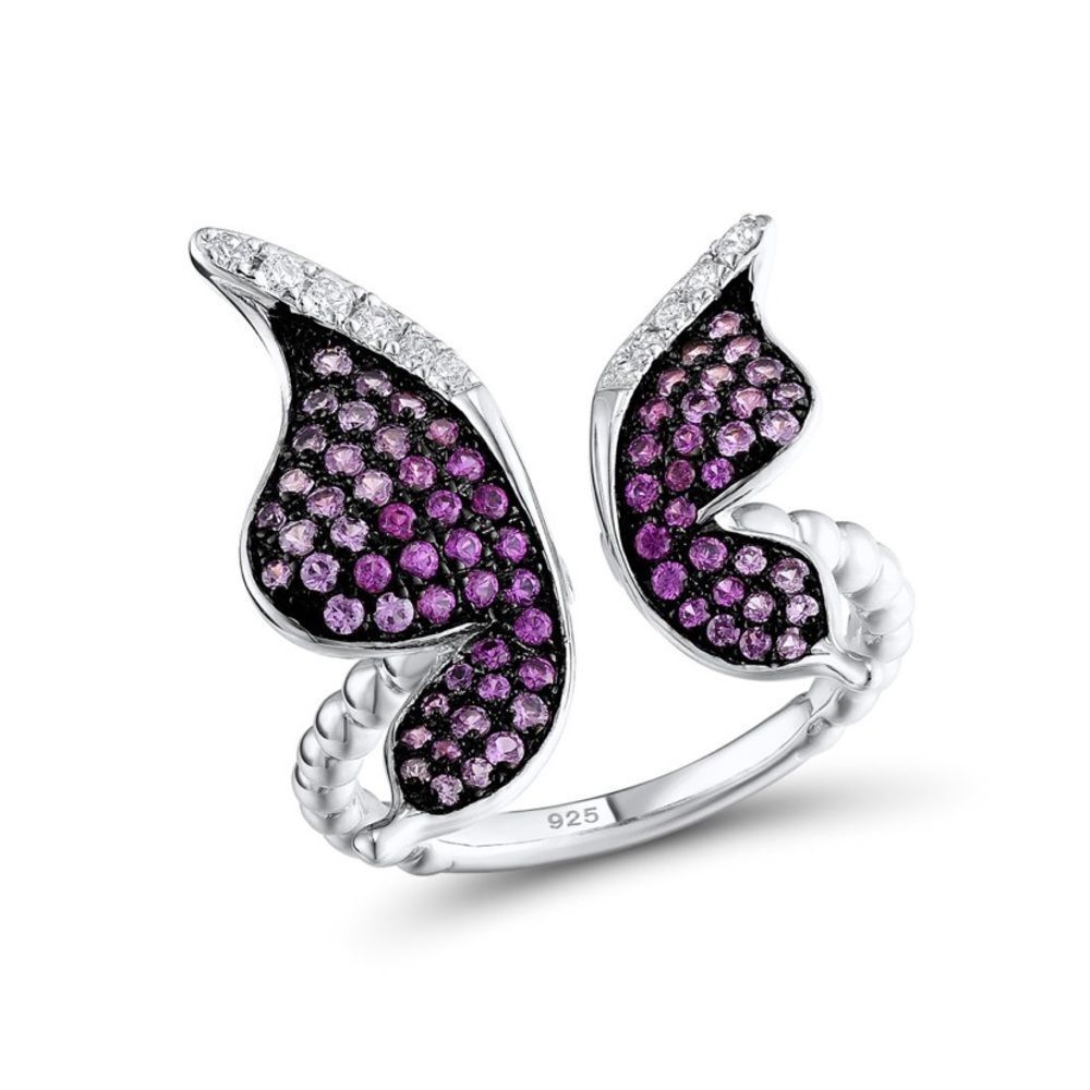 Pave Sapphire Butterfly Ring